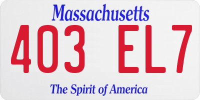 MA license plate 403EL7