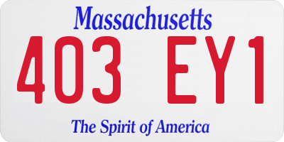 MA license plate 403EY1