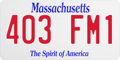 MA license plate 403FM1