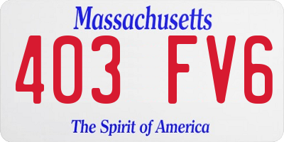 MA license plate 403FV6