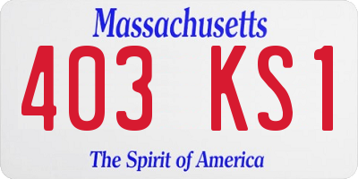 MA license plate 403KS1