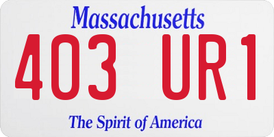 MA license plate 403UR1