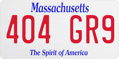 MA license plate 404GR9