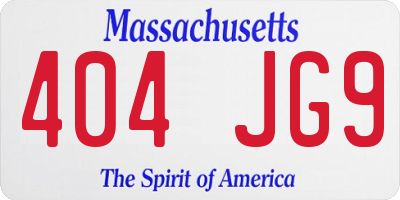 MA license plate 404JG9