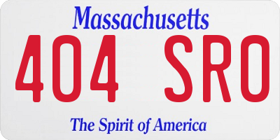 MA license plate 404SR0