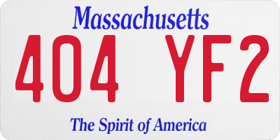 MA license plate 404YF2