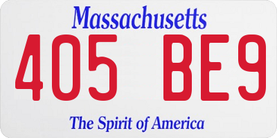 MA license plate 405BE9