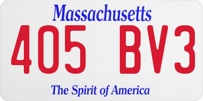 MA license plate 405BV3