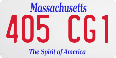 MA license plate 405CG1