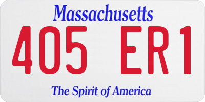 MA license plate 405ER1