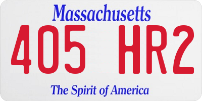 MA license plate 405HR2