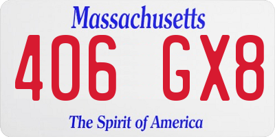 MA license plate 406GX8