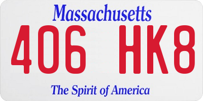 MA license plate 406HK8