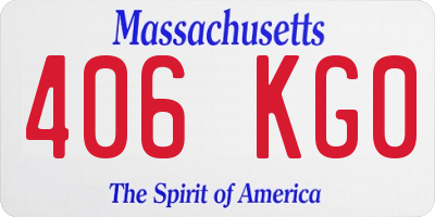 MA license plate 406KG0