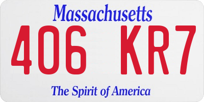 MA license plate 406KR7