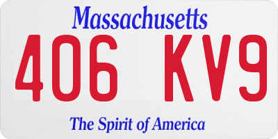 MA license plate 406KV9