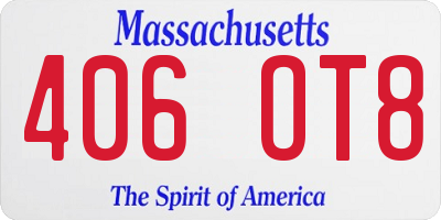 MA license plate 406OT8