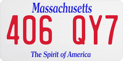 MA license plate 406QY7