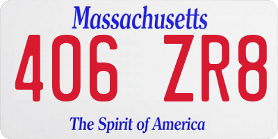 MA license plate 406ZR8