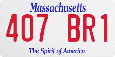 MA license plate 407BR1