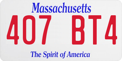 MA license plate 407BT4