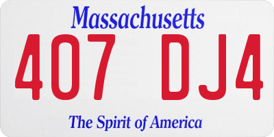 MA license plate 407DJ4