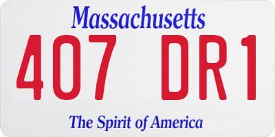 MA license plate 407DR1