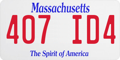 MA license plate 407ID4