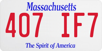 MA license plate 407IF7