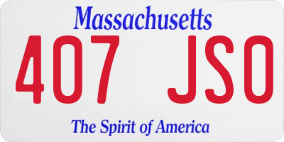 MA license plate 407JS0