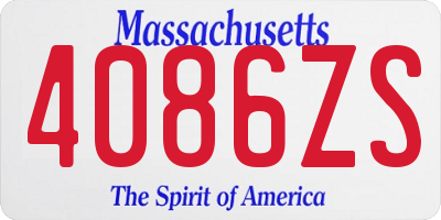 MA license plate 4086ZS