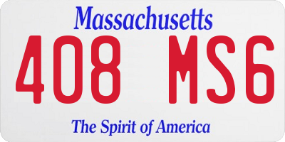 MA license plate 408MS6