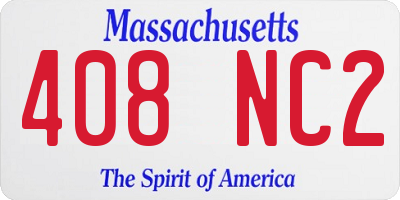 MA license plate 408NC2