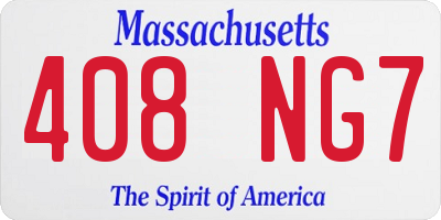 MA license plate 408NG7