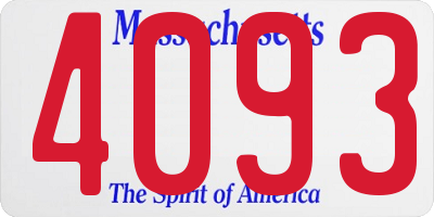 MA license plate 4093