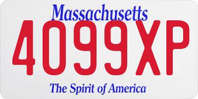 MA license plate 4099XP