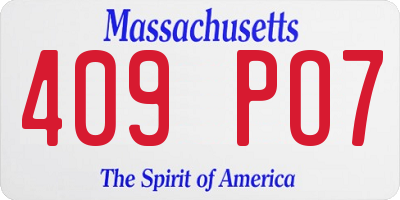 MA license plate 409PO7