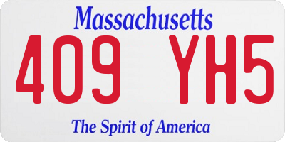 MA license plate 409YH5