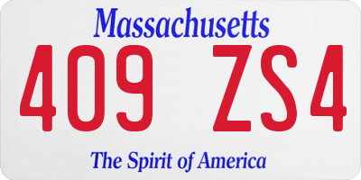 MA license plate 409ZS4