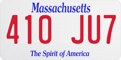 MA license plate 410JU7