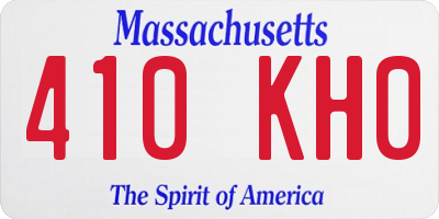 MA license plate 410KH0