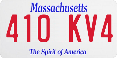 MA license plate 410KV4