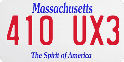 MA license plate 410UX3