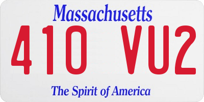 MA license plate 410VU2