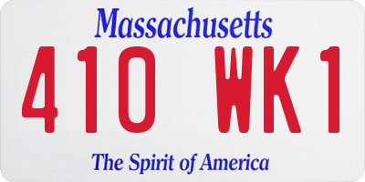 MA license plate 410WK1