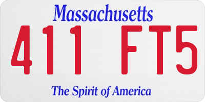 MA license plate 411FT5