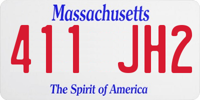 MA license plate 411JH2