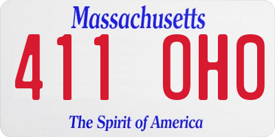 MA license plate 411OH0