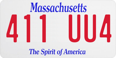 MA license plate 411UU4