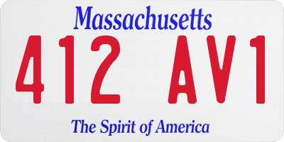 MA license plate 412AV1